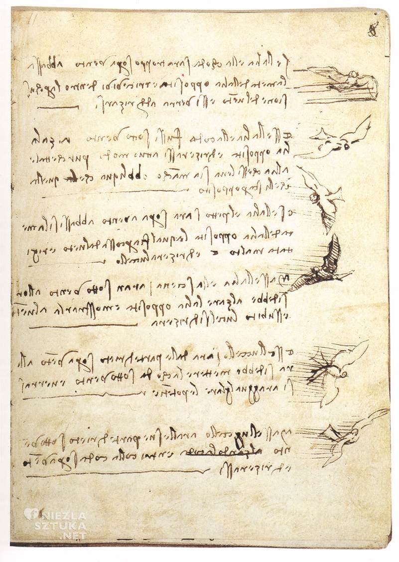 Leonardo da Vinci Karta z traktatu o lataniu ptaków