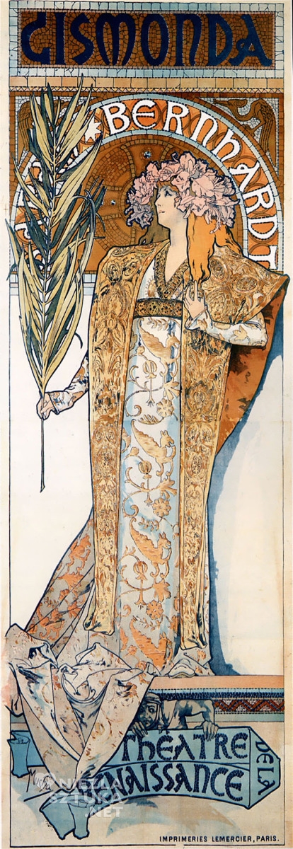 Alfons Mucha Sarah Bernhardt secesja afisz malarstwo www.niezlasztuka.net