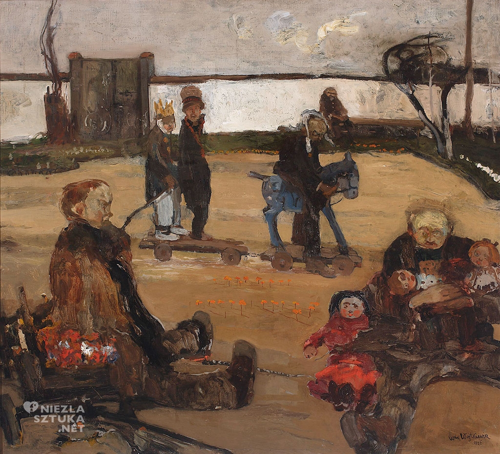 Witold Wojtkiewicz Cyrk wariatów, z cyklu „Obłęd” | 1906, olej na płótnie, 90 × 100 , Muzeum Narodowe w Warszawie