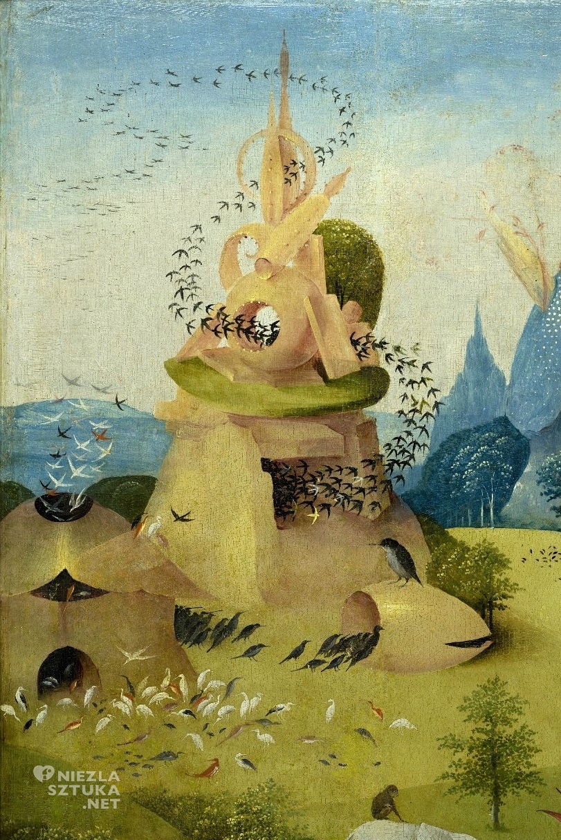 Hieronim Bosch Ogród rozkoszy ziemskich, detal, lewy panel | ok. 1500, tryptyk, Museo del Prado, Madryt
