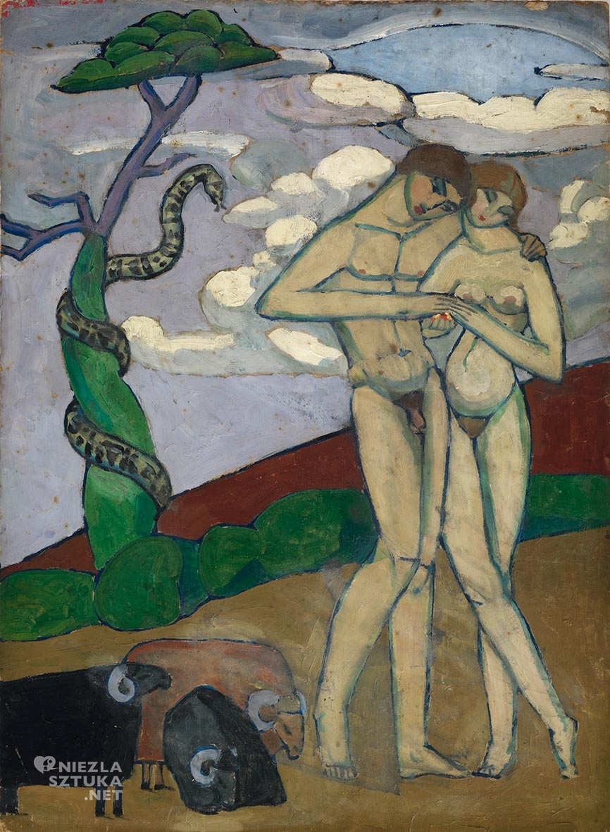 Jeanne HébuterneAdam i Ewa | 1919, olej na kartonie, 81,5 x 59,8cm, Pinacothèque de Paris