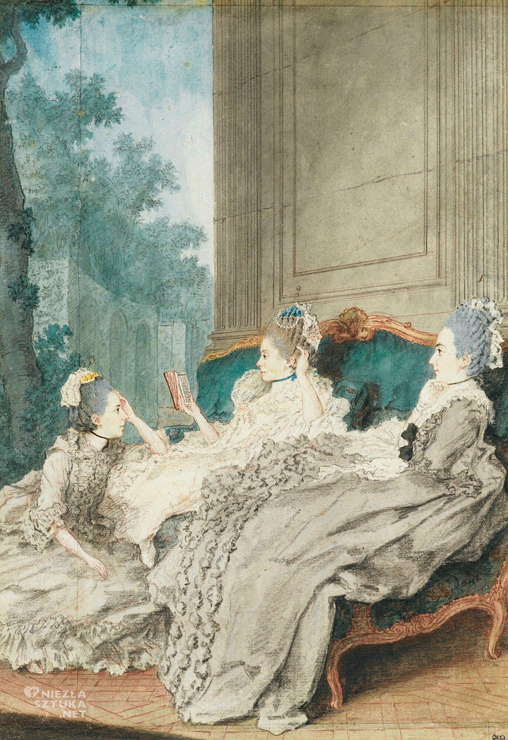 Louis Carrogis de Carmontelle <em>Mesdames de Blot, d’egmont et de Brionne</em> | przełom lat 60-tych i 70-tych XVIII wieku, Sotheby’s