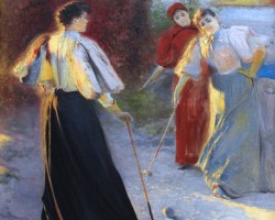 Leon Wyczółkowski, Gra w krokieta, malarstwo polskie, polska sztuka, Niezła Sztuka