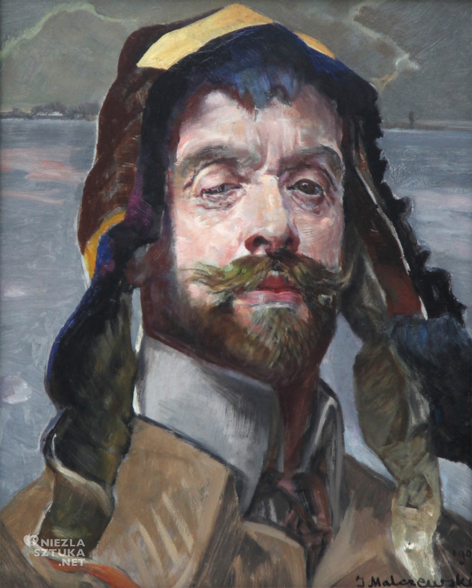 Jacek Malczewski, Autoportret w jakuckiej czapce, malarstwo polskie, sztuka polska, Niezła Sztuka