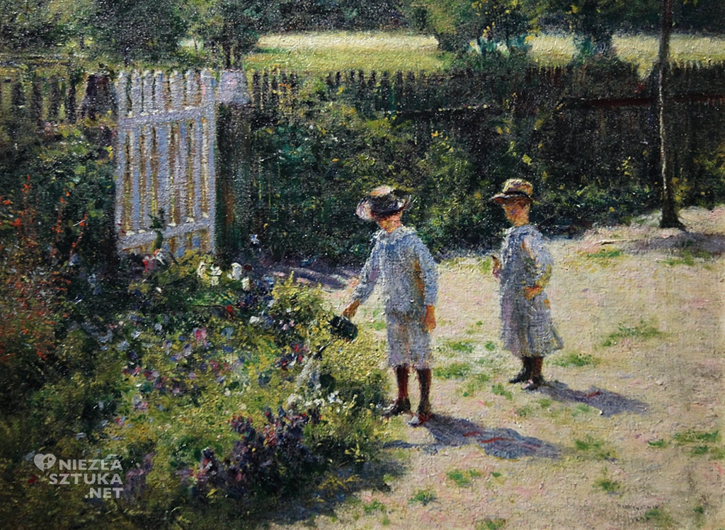 Władysław Podkowiński, Dzieci w ogrodzie, malarstwo polskie, sztuka polska, Niezła Sztuka