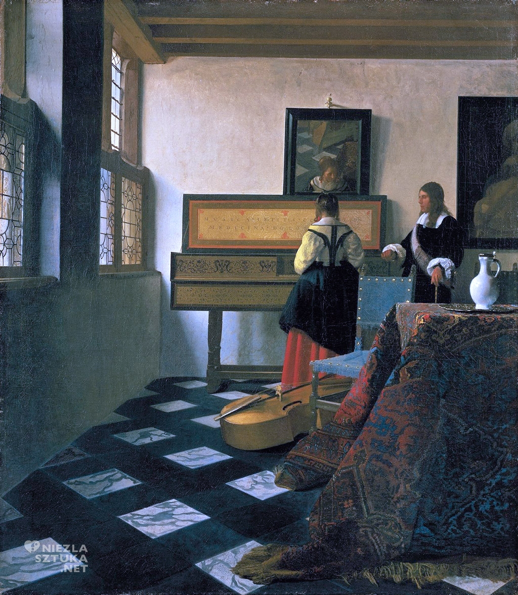 Johannes Vermeer, Lekcja muzyki, malarstwo niderlandzkie, Niezła Sztuka