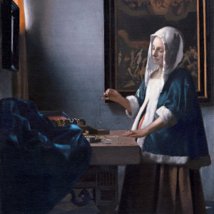 Johannes Vermeer, Kobieta z wagą, ok 1660, National Gallery of Art, Waszyngton Niezła sztuka