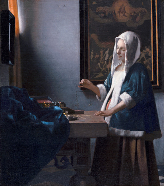 Johannes Vermeer, Kobieta z wagą, ok 1660, National Gallery of Art, Waszyngton Niezła sztuka