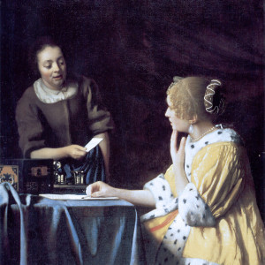 Johannes Vermeer, Dama z pokojówką, malarstwo niderlandzkie, Niezła Sztuka