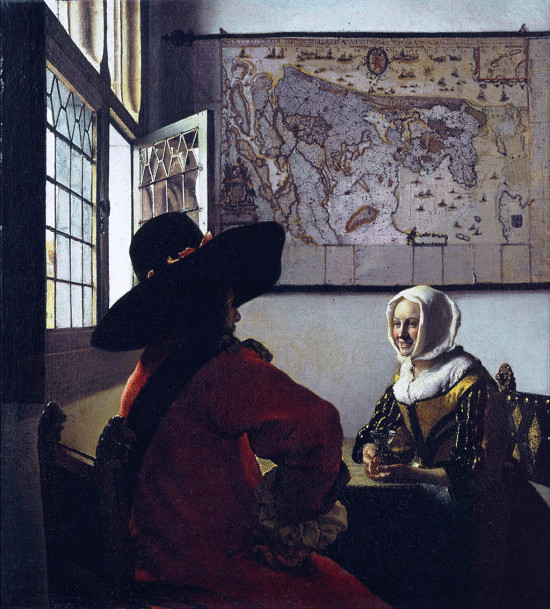 Johannes Vermeer, Oficer i roześmiana dziewczyna, malarstwo niderlandzkie, Niezła Sztuka