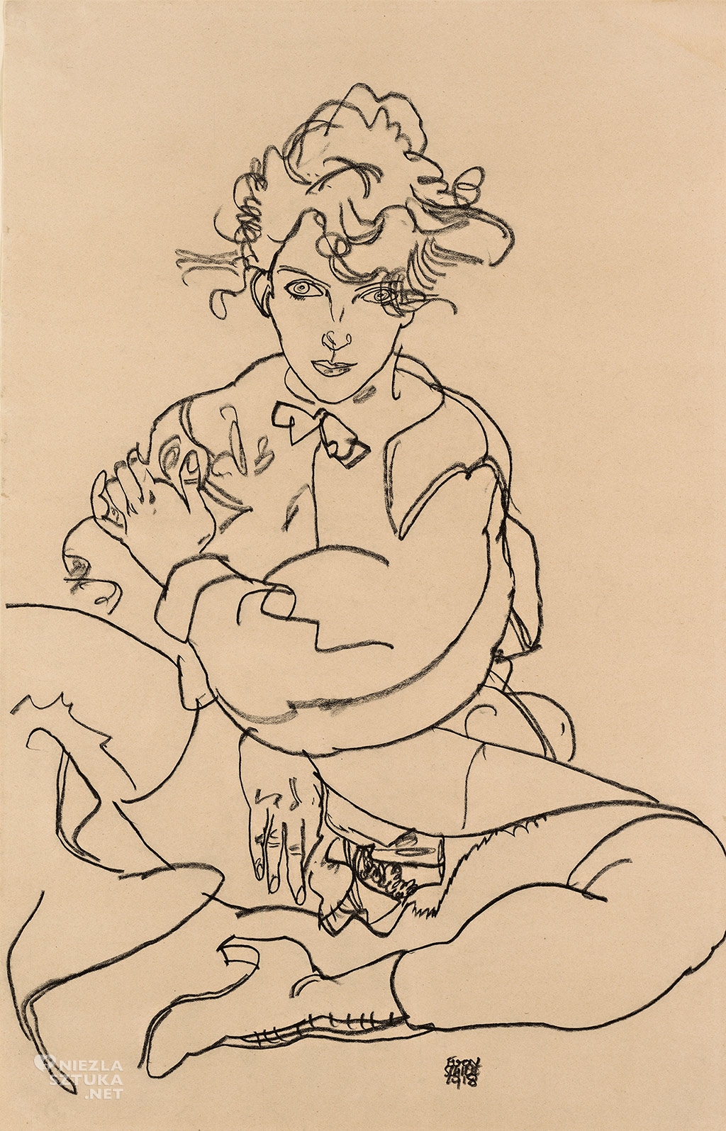 Egon Schiele, Siedząca dziewczyna z rozchylonymi udami, Niezła sztuka