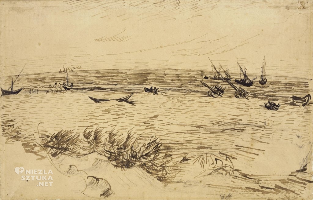 Vincent van Gogh Plaża w Saintes-Maries-de-la-Mer, rysunek, Niezła Sztuka