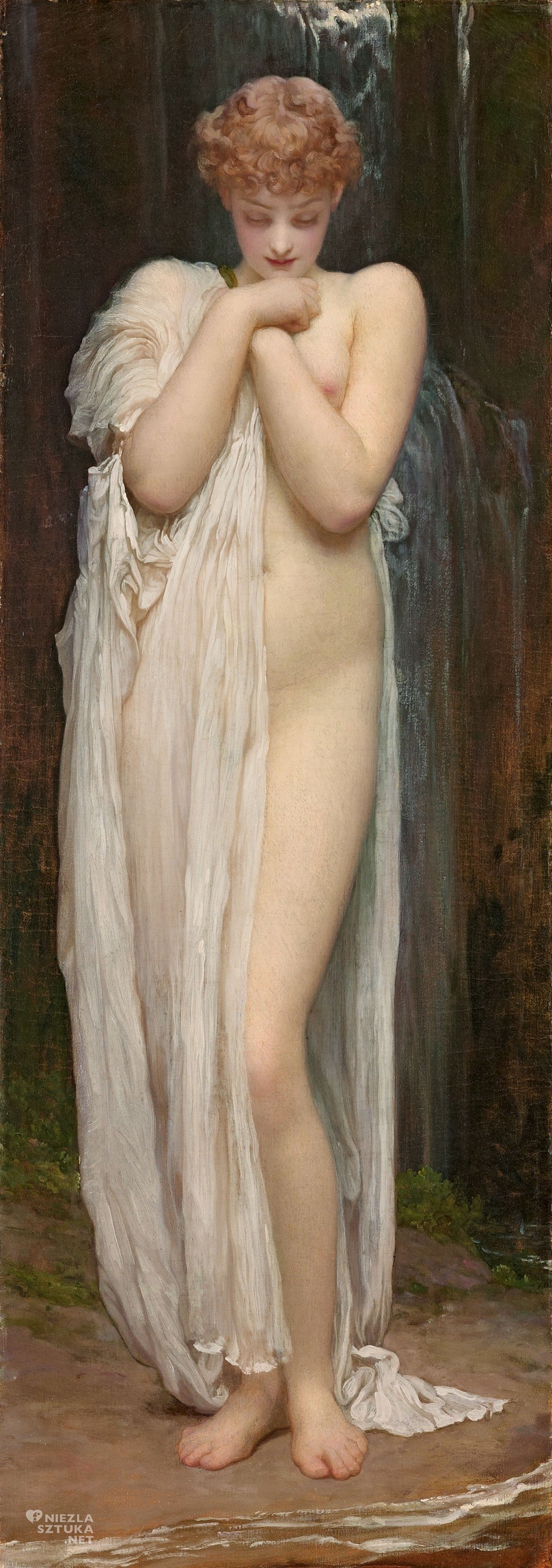Frederick Leighton, Crenaia, nimfa rzeki Dargle, prefaraelici, kobieta, Niezła sztuka