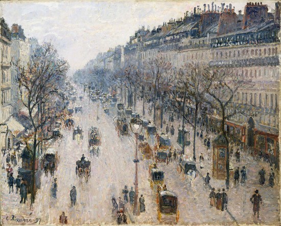 Camille Pissarro, Boulevard Montmartre, impresjonizm, sztuka światowa, impresjonizm, malarstwo francuskieNiezła Sztuka