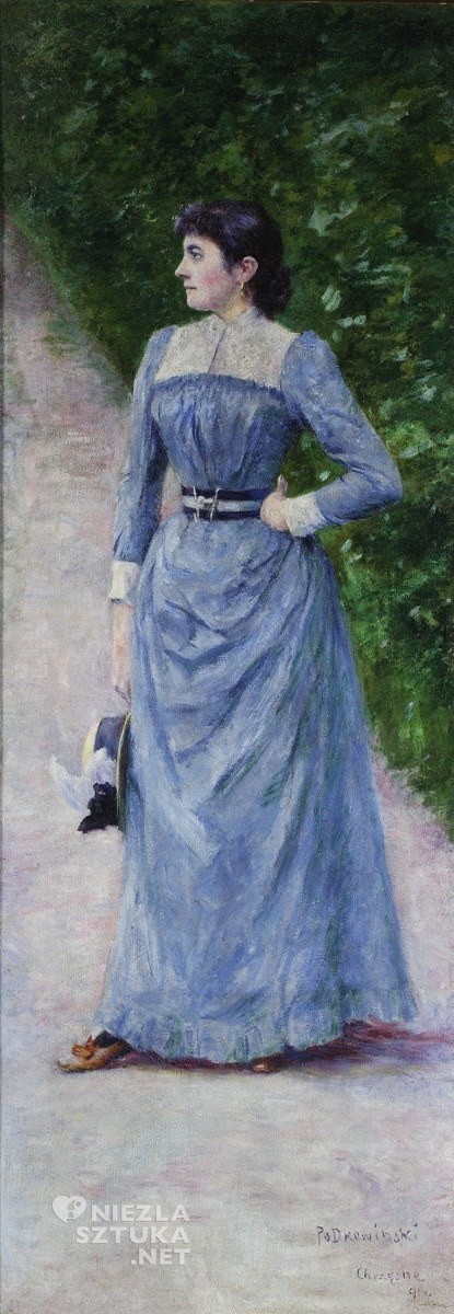 Władysław Podkowiński, Portret Wincentyny Karskiej, malarstwo polskie, sztuka polska, Niezła Sztuka