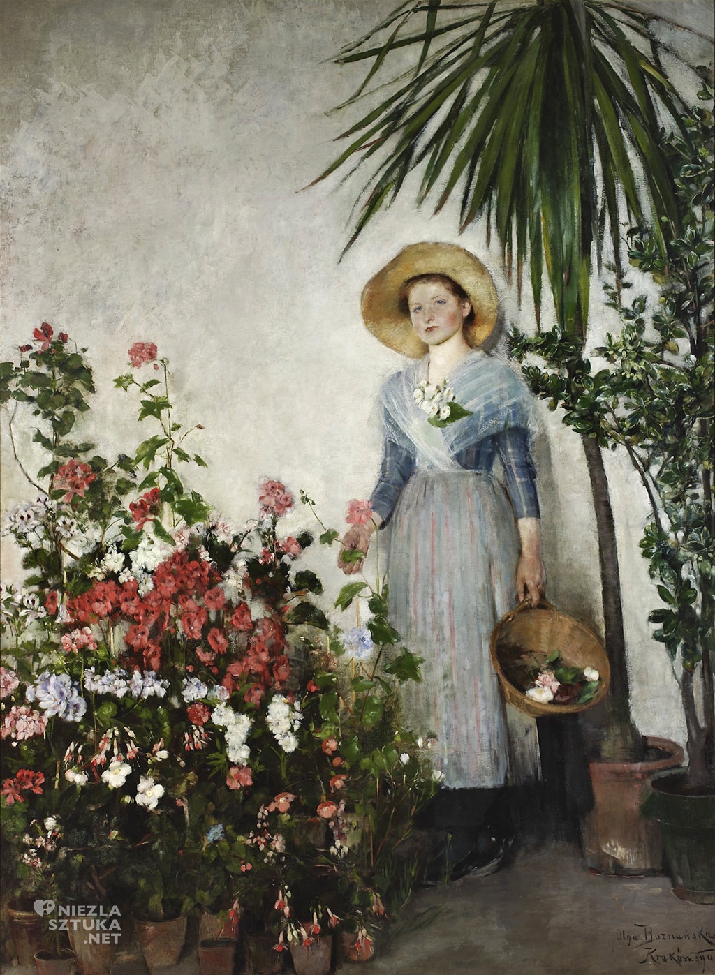 Olga Boznańska, W oranżerii (W cieplarni), malarstwo polskie, sztuka polska, Niezła Sztuka