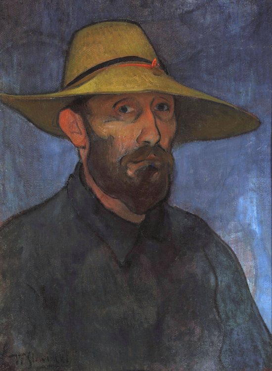 Władysław Ślewiński, Autoportret w słomkowym kapeluszu, malarstwo polskie, sztuka polska, Niezła Sztuka