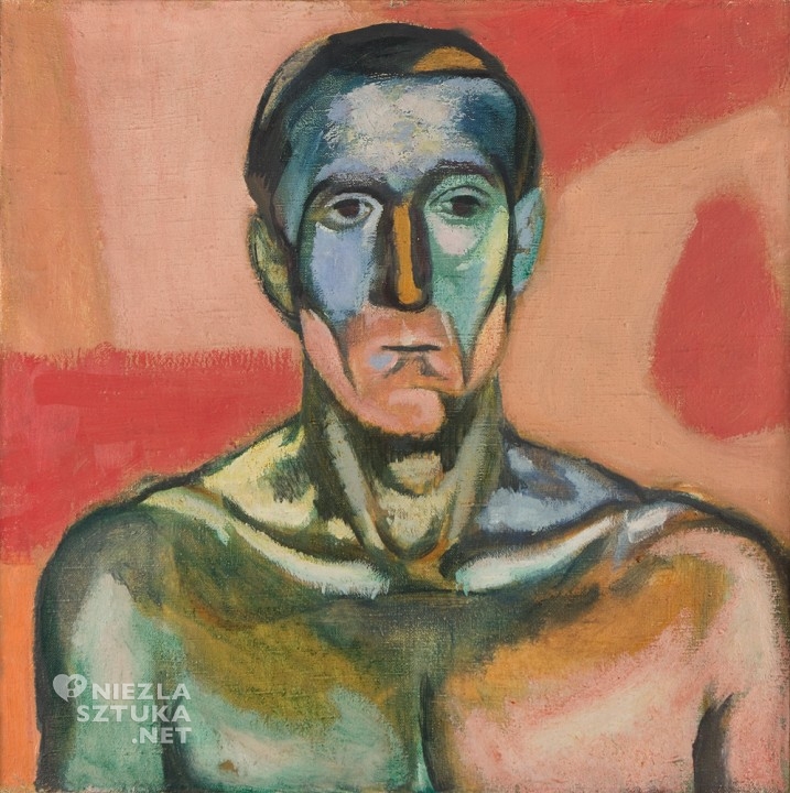 Andrzej Wróblewski. Głowa mężczyzny, Tęczowa głowa, sztuka polska, malarstwo polskie, XX wiek, Niezła Sztuka