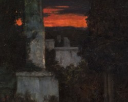 Adam Chmielowski, Cmentarz włoski o zmroku, detal, sztuka polska, Niezła Sztuka