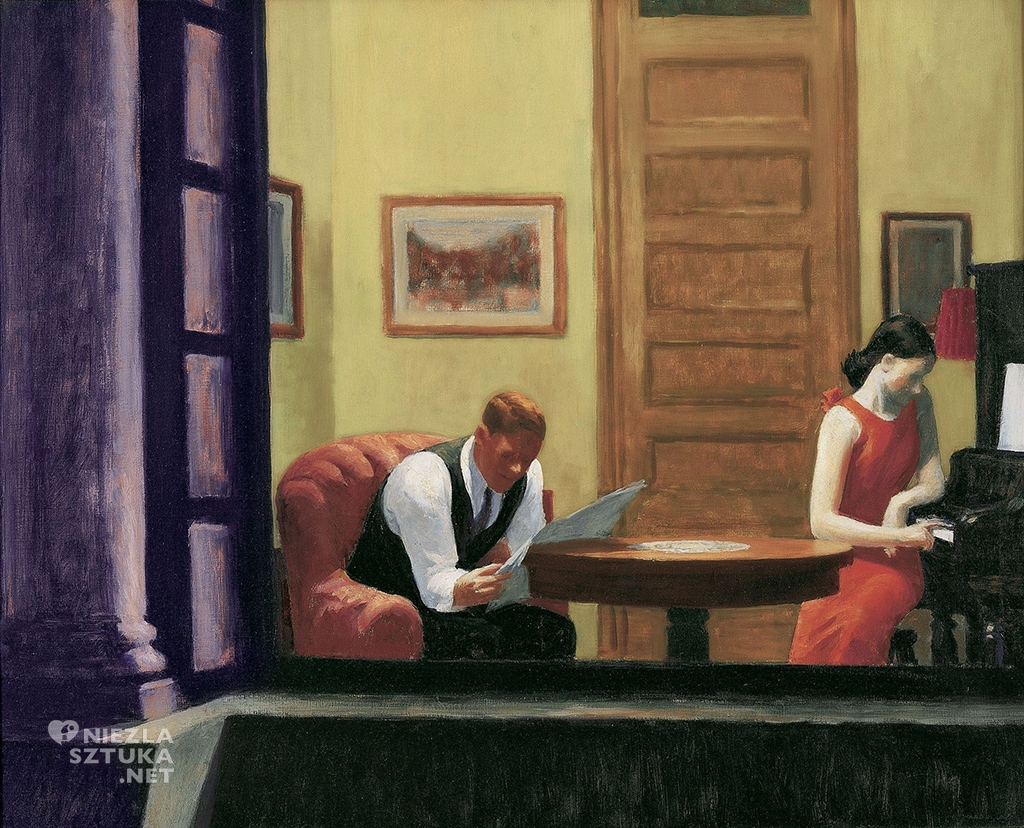 Edward Hopper, Pokój w Nowym Jorku, room in new york, sztuka amerykańska, sztuka współczesna, niezła sztuka