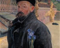 Jacek Malczewski, Autoportret z hiacyntem, sztuka polska, symbolizm, Niezła sztuka