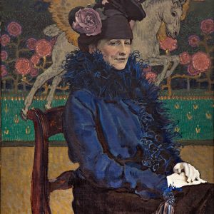 Józef Mehoffer, Portret żony artysty z Pegazem, sztuka polska, malarstwo polskie, Niezła sztuka