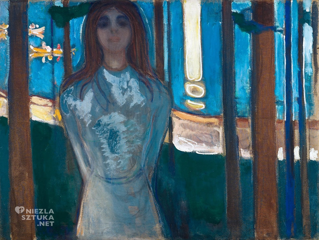 Edvard Munch, Głos, Letnia noc, malarstwo, portret, kobieta, Niezła Sztuka