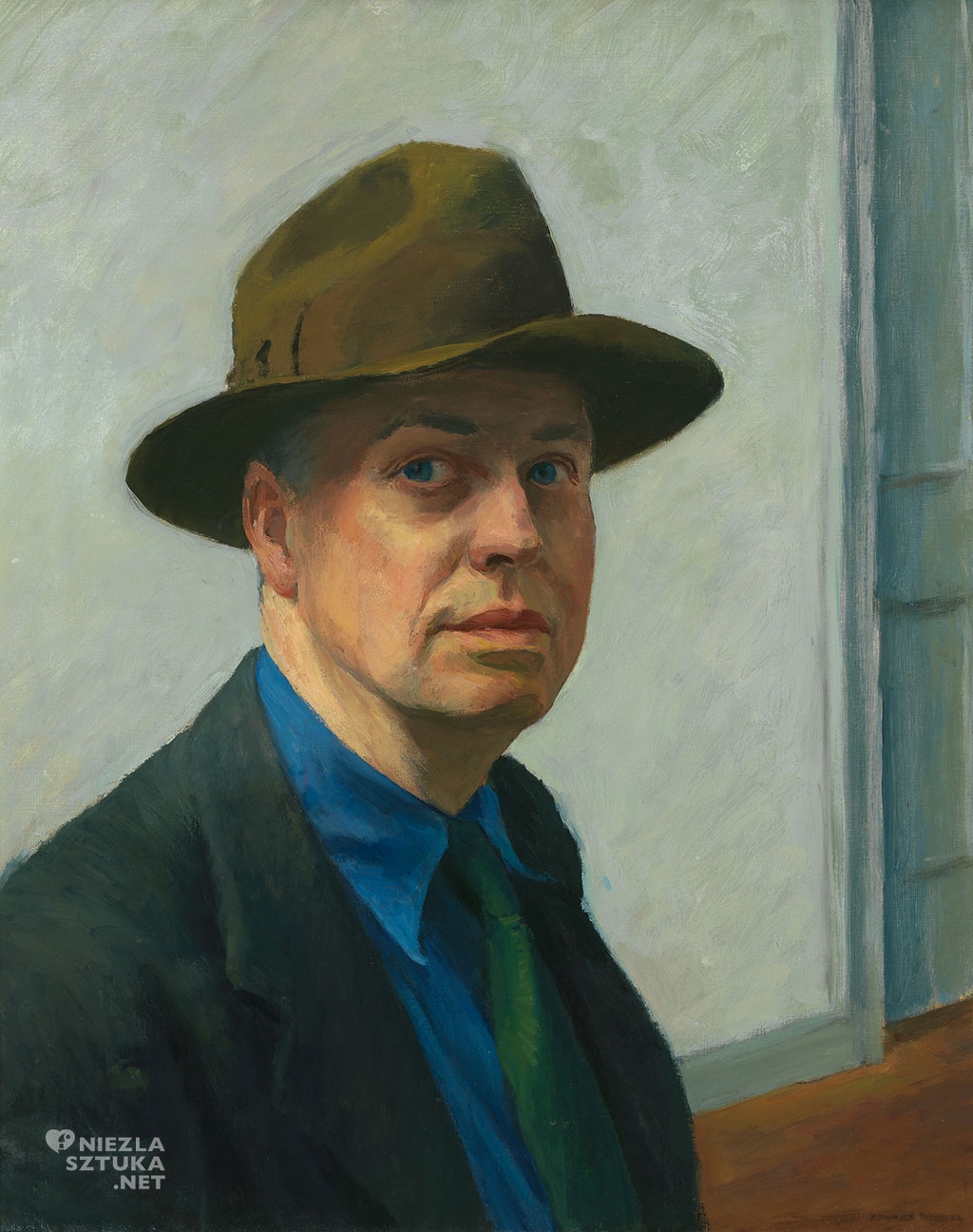 Edward Hopper, Autoportret, sztuka amerykańska, portret, niezła sztuka