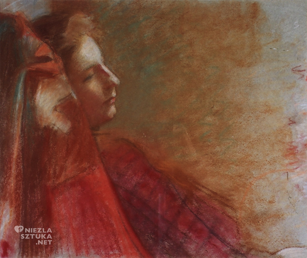 Wojciech Weiss, Portrety Dagny Juel Przybyszewskiej, portret kobiety, kobiety w sztuce, pastel, Niezła Sztuka