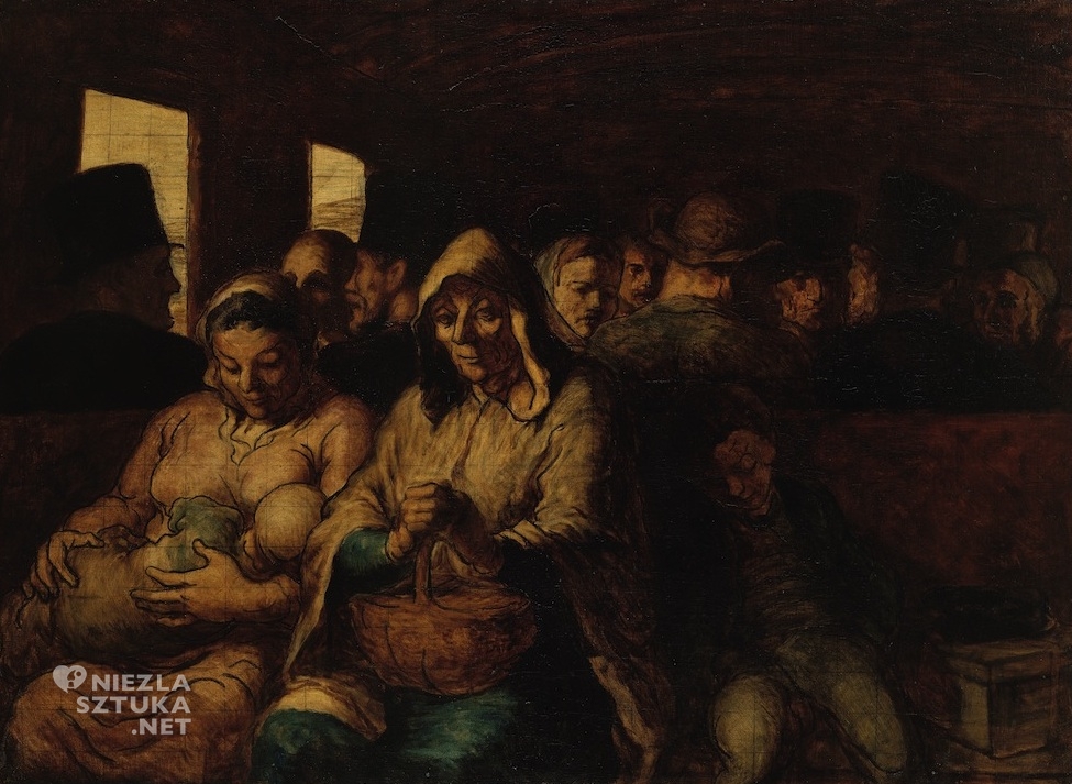 Honoré Daumier, Wagon trzeciej klasy, realizm, malarstwo francuskie, Niezła Sztuka