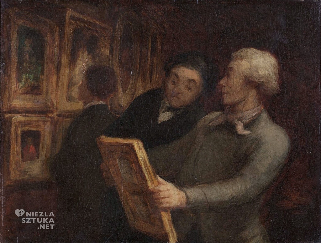 Honoré Daumier, Miłośnicy malarstwa, realizm, malarstwo, sztuka francuska, Niezła Sztuka