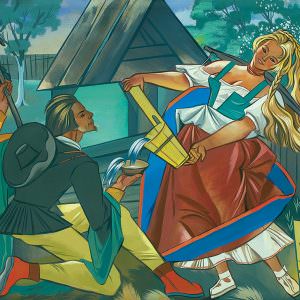 Zofia Stryjeńska, Scena z wędrowcem przy studni, Niezła Sztuka