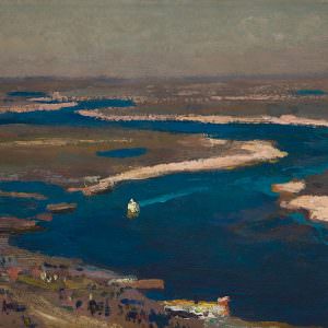 Jan Stanisławski, Dniepr szafirowy, pejzaż, sztuka polska, malarstwo polskie, Niezła Sztuka