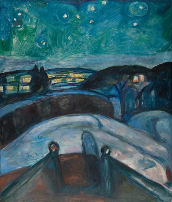Edvard Munch, Gwiaździsta noc, malarstwo, Niezła Sztuka