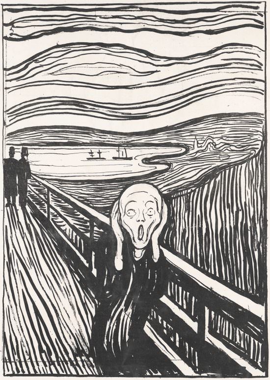 Edvard Munch, Krzyk, litografia, MOMA, Niezła Sztuka