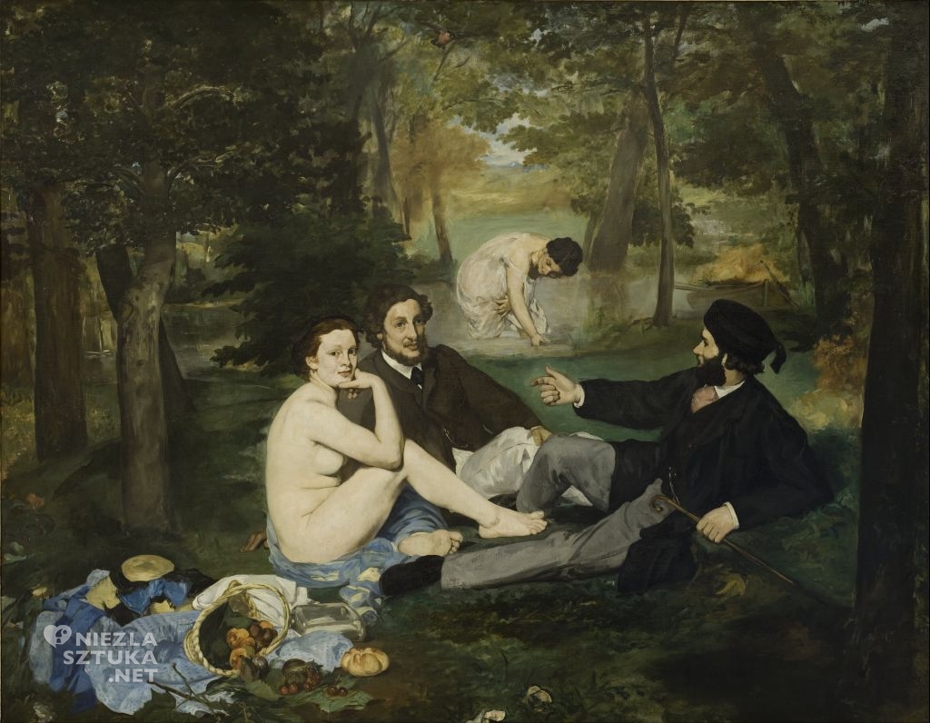 Édouard Manet Śniadanie na trawie, sztuka francuska, Musee d'Orsay, Paryż, niezła sztuka