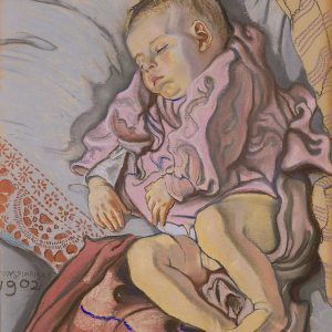 Stanisław Wyspiański, Śpiące dziecko w poduszce, Śpiący Staś, syn Wyspiańskiego, Staś Wyspiański, dziecko w malarstwie, polska sztuka, Niezła sztuka