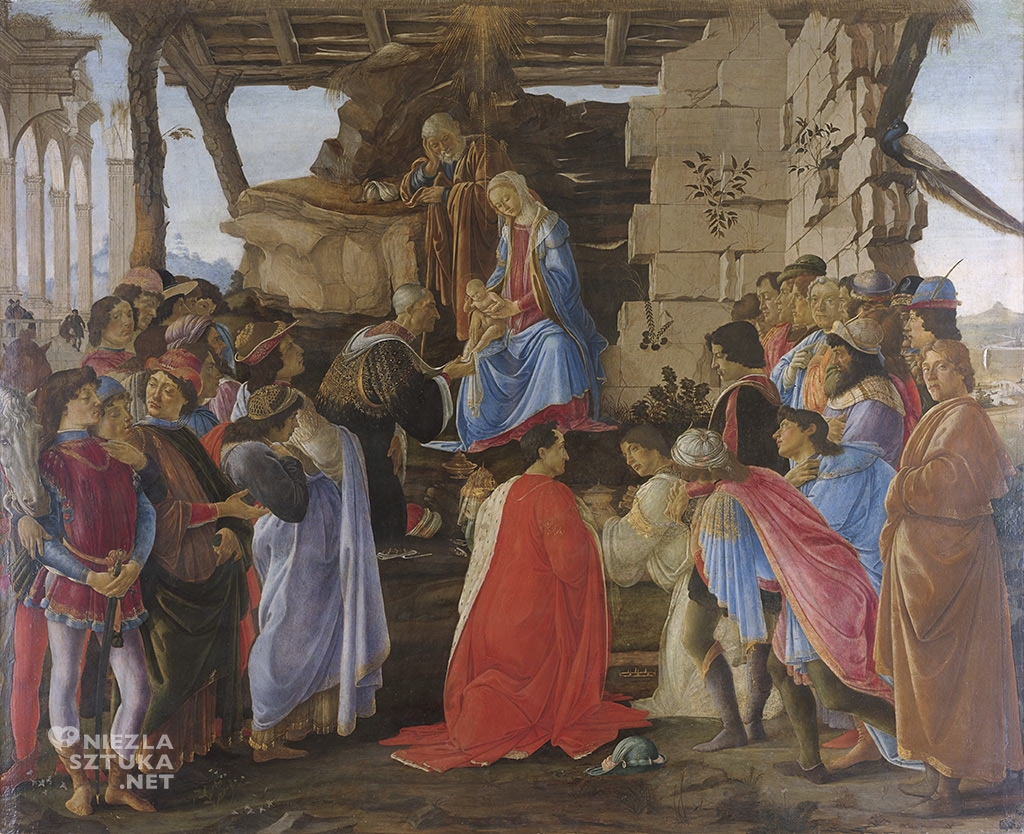 Sandro Botticelli, Pokłon Trzech Króli, sztuka włoska, renesans, Niezła Sztuka