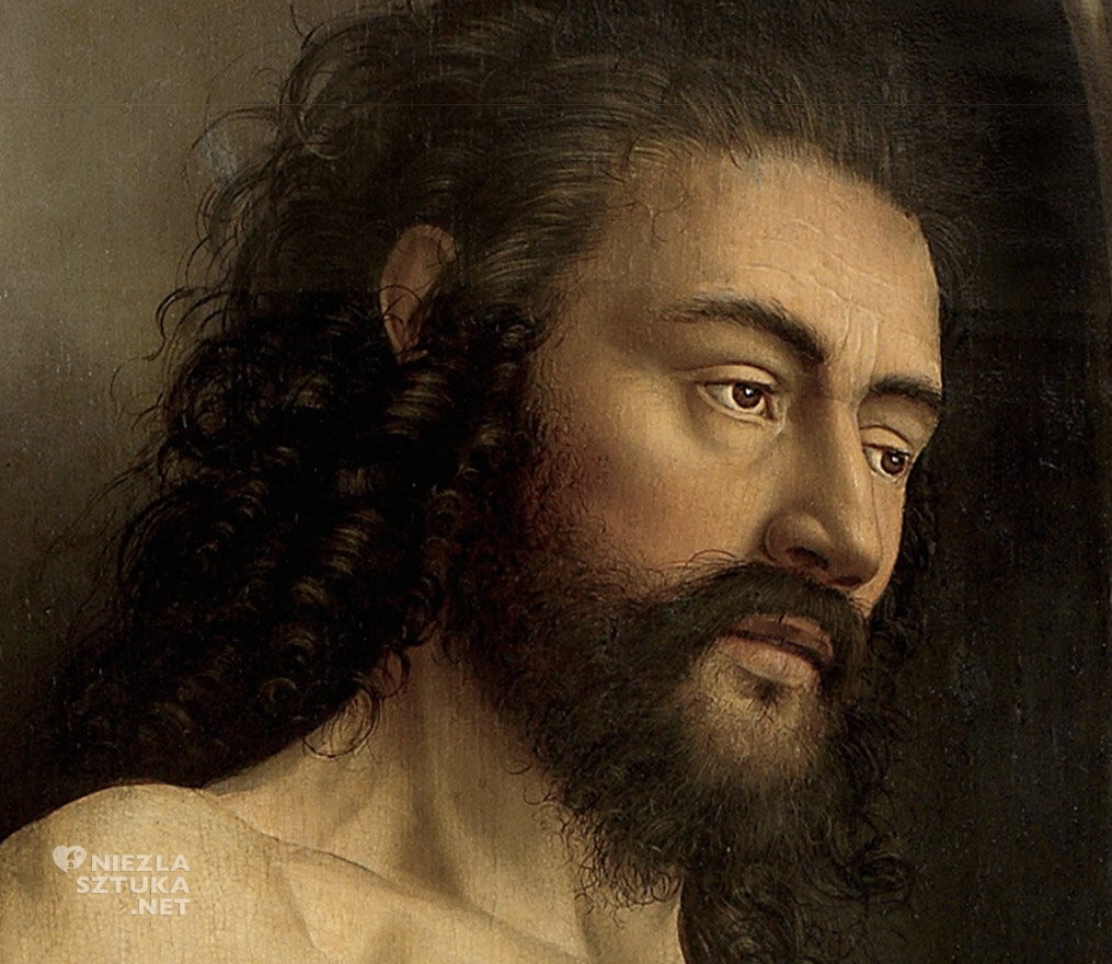 Adam // Hubert i Jana van Eyck Ołtarz Gandawski, poliptyk tablicowy, 350 × 500 cm, Katedra Świętego Bawona, Gandawa