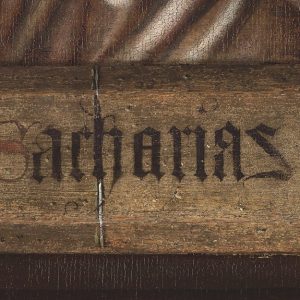 Zachariasz - Hubert i Jana van Eyck Ołtarz Gandawski, detal, poliptyk tablicowy, 350 × 500 cm, Katedra Świętego Bawona, Gandawa