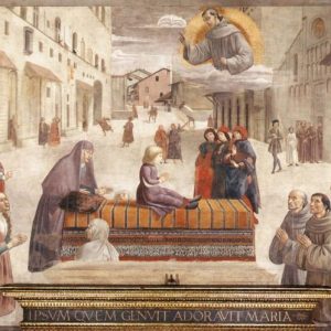 Domenico Ghirlandaio, Św. Franciszek wskrzeszający dziecko, sztuka włoska, Niezła Sztuka