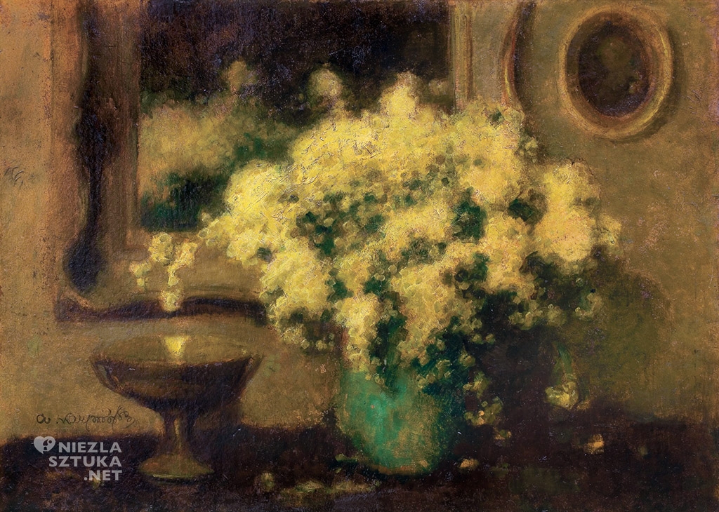 Alfons Karpiński, Mimoza, kwiaty w sztuce, sztuka polska, malarstwo, Niezła Sztuka