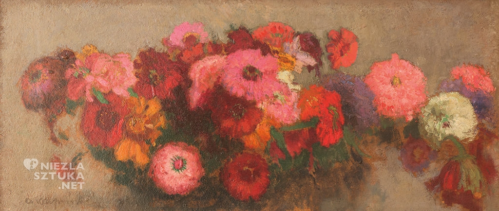 Alfons Karpiński, Cyklameny, kwiaty w sztuce, sztuka polska, malarstwo, Niezła Sztuka
