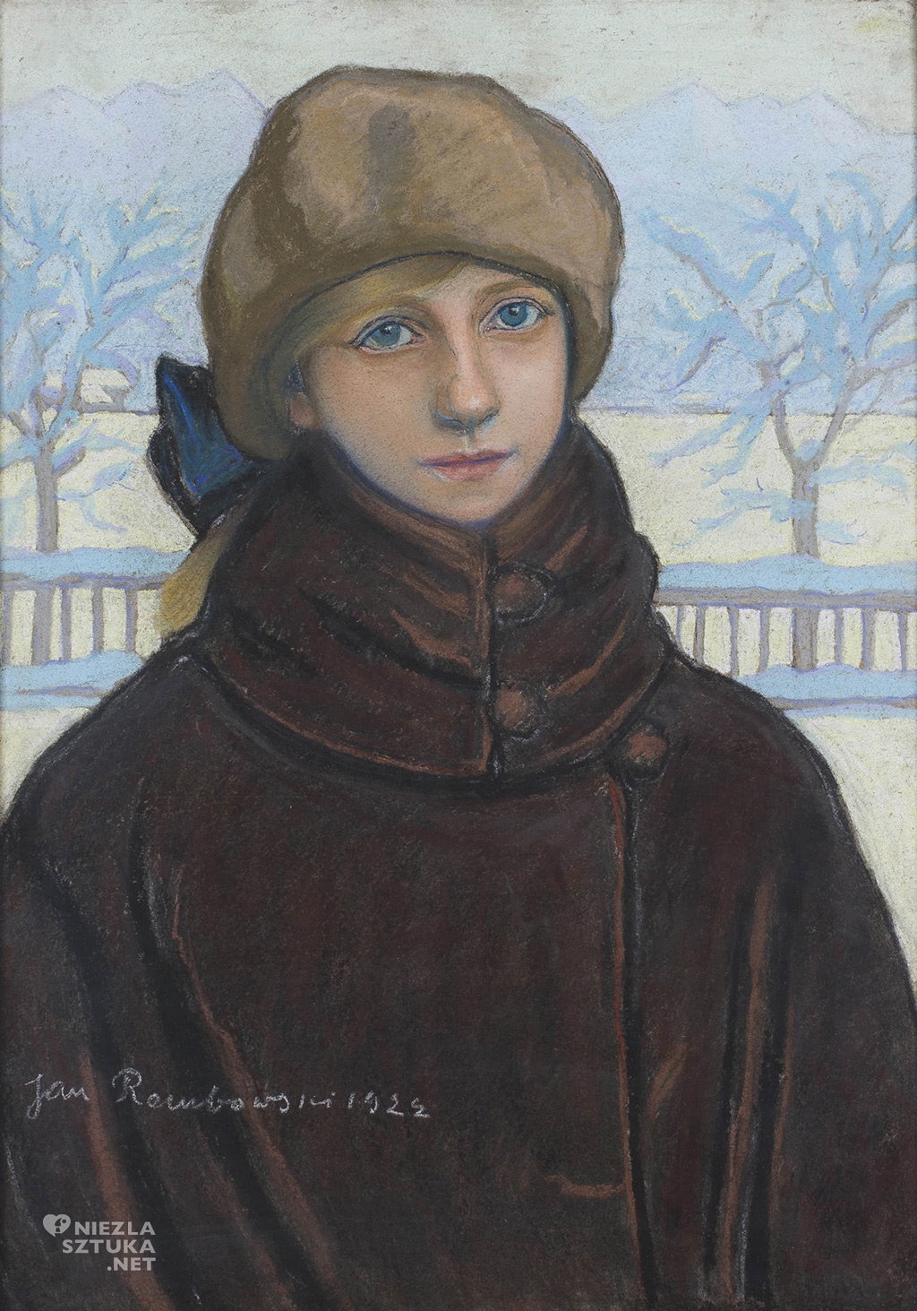 Jan Rembowski, Portret Kazimiery Nehring w zimowym pejzażu, Niezła sztuka