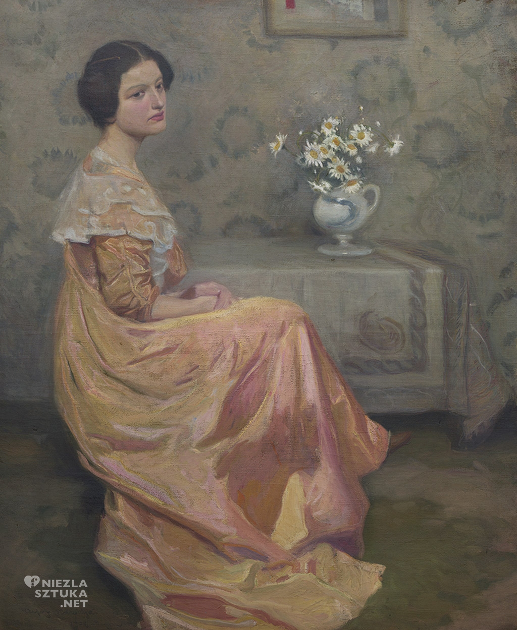 Alfons Karpiński, Portret Pani Pieńkowskiej, kobieta w malarstwie, sztuka polska, malarstwo, Niezła Sztuka