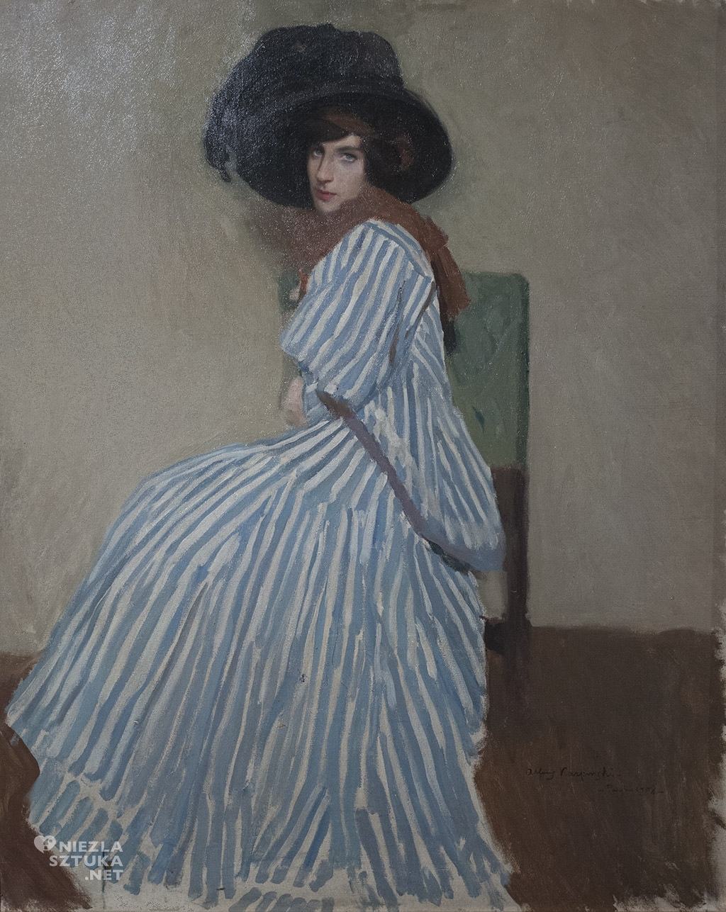 Alfons Karpiński, Modelka Jane, kobieta w malarstwie, sztuka polska, malarstwo, Niezła Sztuka