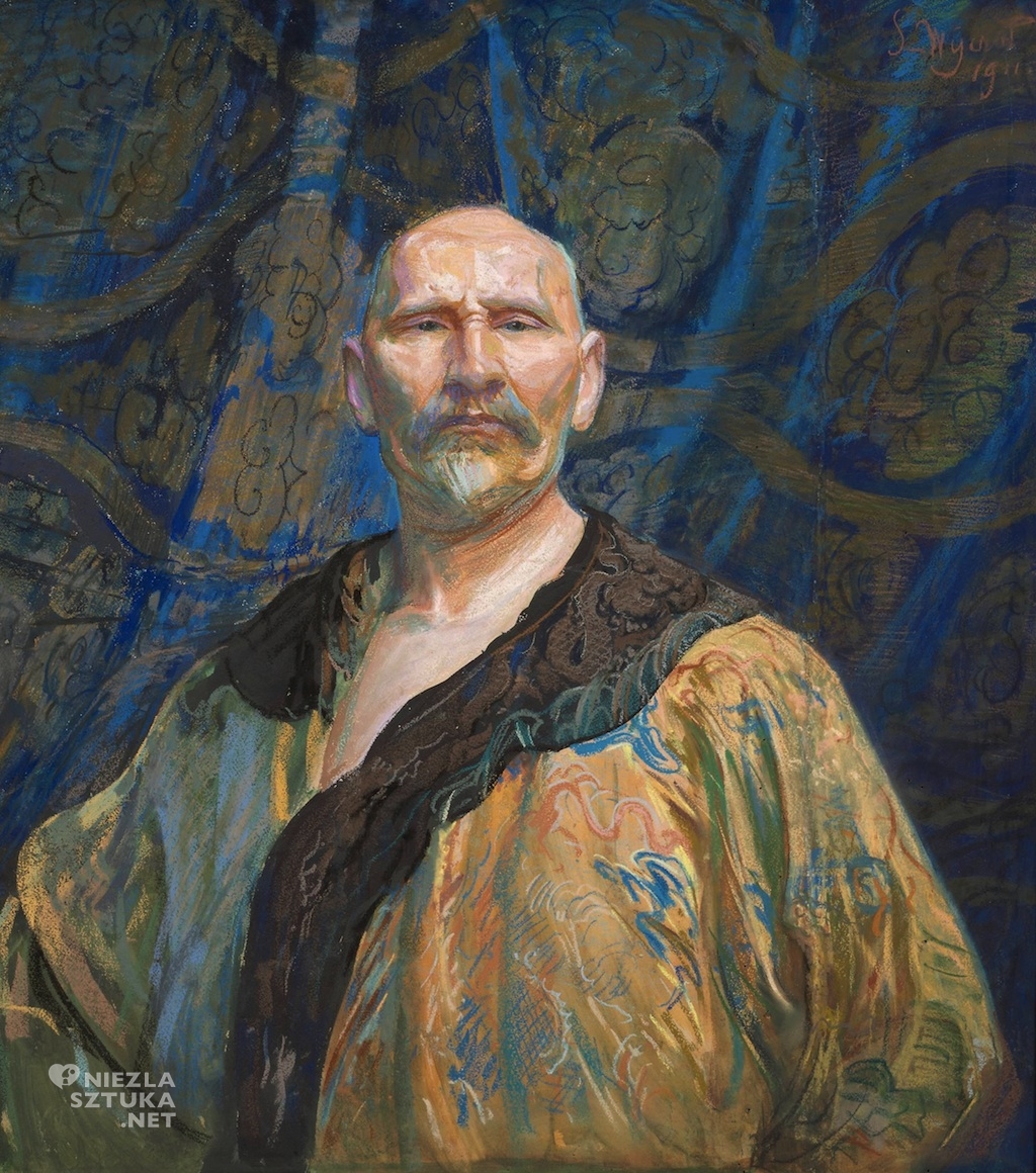 Leon Wyczółkowski, Autoportret w chińskim kaftanie, sztuka polska, Orient, Niezła Sztuka