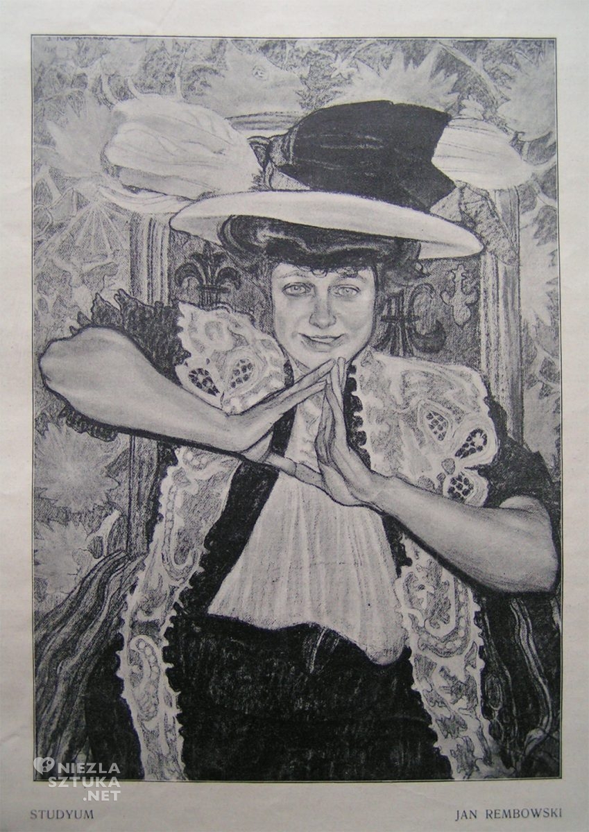Jan Rembowski, Portret damy, Alina Bonda-Glassowa, reprodukcja, Niezła Sztuka