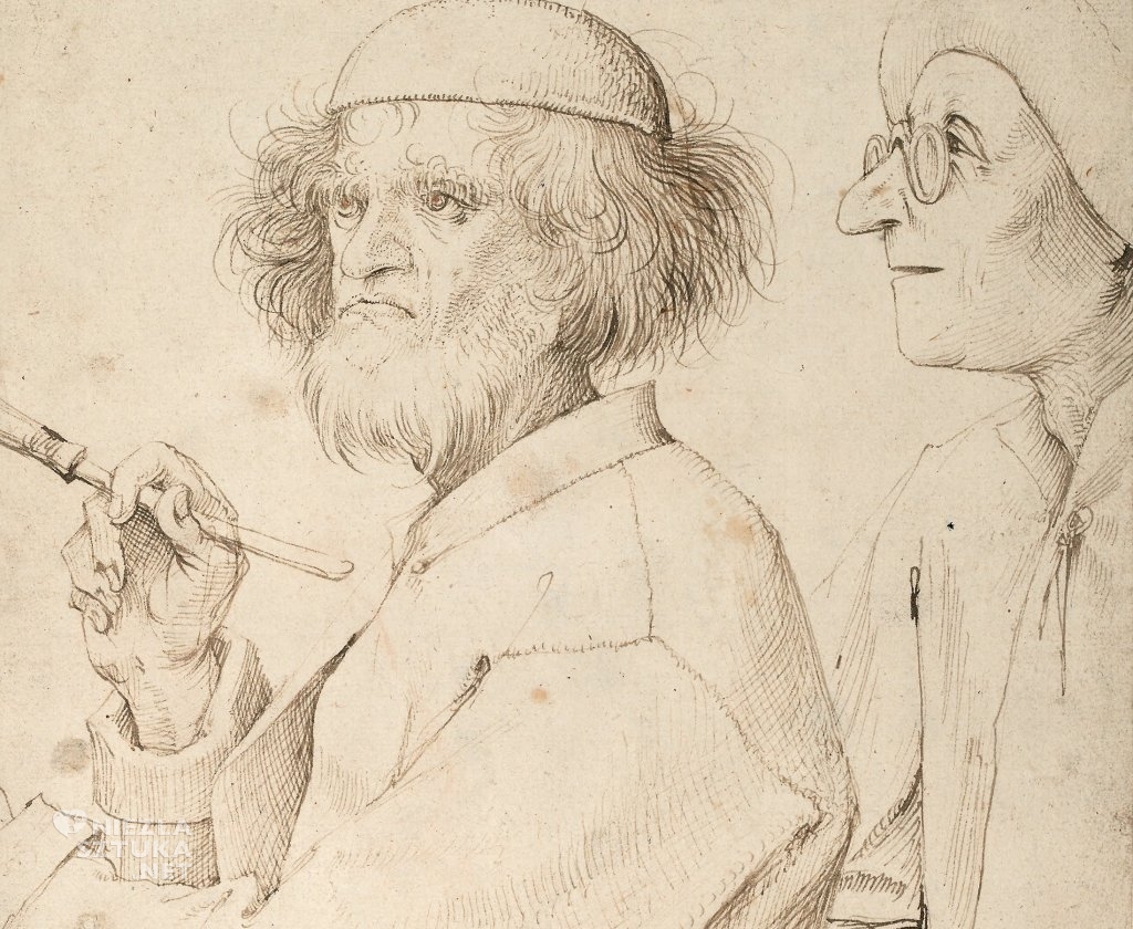 Pieter Bruegel starszy, Malarz i kupiec, Malarz i koneser, Autoportret Bruegela, Autoportret, sztuka niderlandzka, szkic, Niezła Sztuka