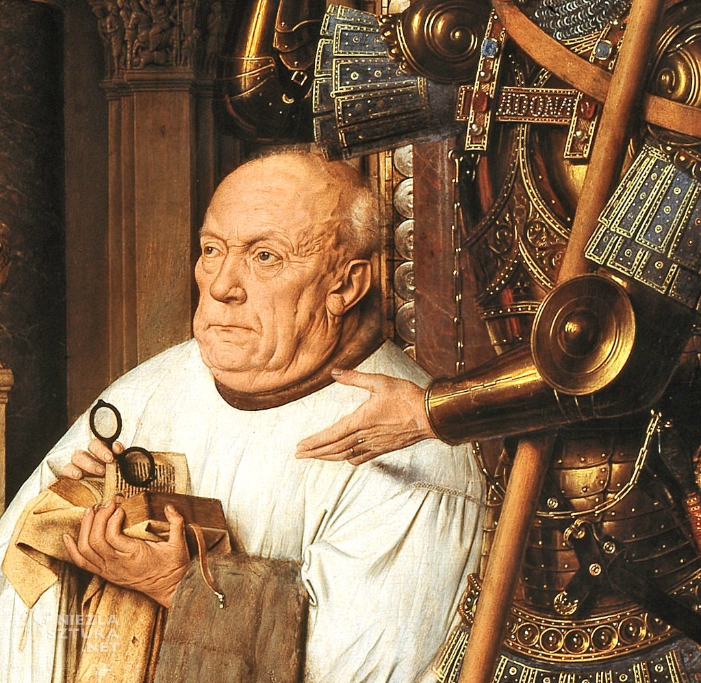 Jan van Eyck, Madonna kanonika Jorisa van der Paele, 1436, olej na desce, 140,8 × 176,5 cm, Groeningemuseum, Brugia